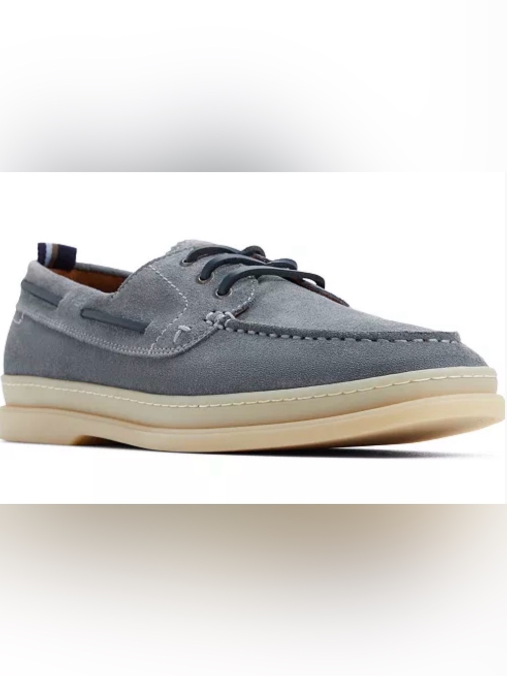 Ted Baker Men's Light Blue/ Gray Suede Cromer Boat Shoes. Size 10 1/2.